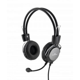 Fone de ouvido e capacete Bluestork MC-201 Faixa de cabeça com conector de 3,5 mm Preto, Prata