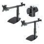 TOOQ SUPORTA 2 TELAS. MESA. 100x100. GIRATÓRIO + INCLINAÇÃO. 17"-27". MAX.6KG. PRETO (DB1727TN-B)