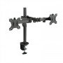 Suporte de mesa giratória e inclinável TooQ para 2 telas (monitor / TV plasma / LCD / LED) 13 "- 32", dois braços, preto