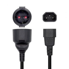 Adaptador de energia Aisens A132-0467/ C14 Macho - CEE7 Fêmea/ 25cm/ Preto