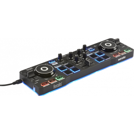 Hercules Starlight Mixer com opção de fazer scratch ligando um CDJ 2 canais Preto