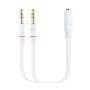 Adaptador Nanocable 10.24.1203/ Jack 3.5 Fêmea - 2x Jack 3.5 Macho/ 20cm/ Branco