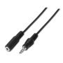 Adaptador estéreo Aisens A128-0146/ Jack 3.5 Macho - Jack 3.5 Fêmea/ 3m/ Preto