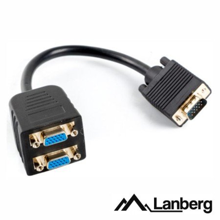 Adaptador Profissional Vga M/F/F Dourado Lanberg