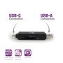 Leitor de cartões Ewent EW1075 USB 3.2 Gen 1 (3.1 Gen 1) Tipo A/Tipo C Preto