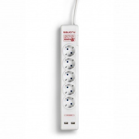 SALICRU POWER STRIP 5 TOMADAS + 2 USB (SPS SAFE 5+)