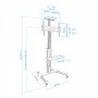 Suporte para display de sinalização TooQ FS1870M-B 94 cm (37") Preto, Prata