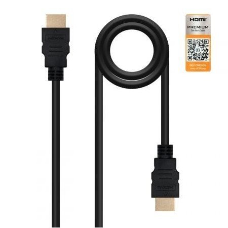 Cabo HDMI 2.0 4K Nanocable 10.15.3602/ HDMI Macho - HDMI Macho/ 2m/ Certificado/ Preto