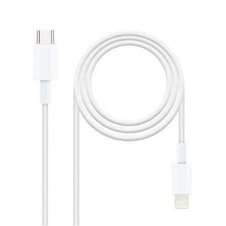 Cabo Nanocable Lightning USB 2.0 Type-C 10.10.0601/ USB Type-C Macho - Lightning Macho/ 1m/ Branco