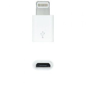 Adaptador Nanocable Micro USB 2.0 Lightning 10.10.4100/ Micro USB Fêmea - Lightning Macho/ Branco