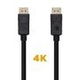 Cabo Displayport 1.2 4K Aisens A124-0455/ Displayport Macho - Displayport Macho/ 1m/ Preto