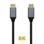 Cabo Displayport 1.4 8K Aisens A149-0435/ Displayport Macho - Displayport Macho/ 1m/ Preto Cinza