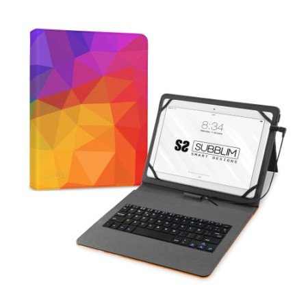 CAIXA COM TECLADO MICRO USB – TIPO C KEYTAB USB 11" TRIÂNGULOS