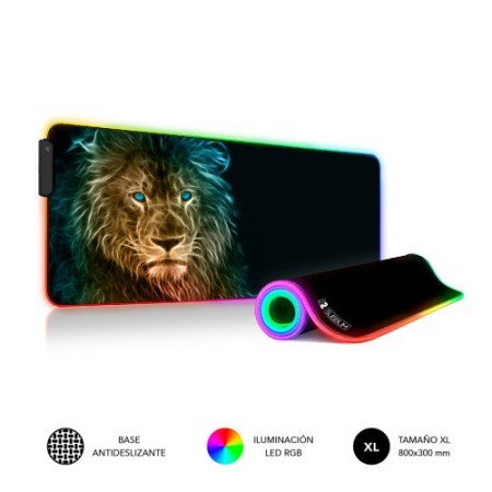 Subblim mouse pad/pad com luz led rgb 9 cores leão extra grande