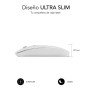 SUBBLIM Mouse óptico sem fio 2.4G e mouse plano duplo Bluetooth recarregável branco