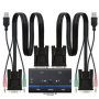 KVM Switch Nanocable 10.12.0001/ PC - CPU: 2 VGA + 2 USB + 4 JACK 3.5 / CONSOLE: 2 USB + VGA + 2 JACK 2.5/ 1.4m