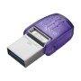 Kingston Technology DataTraveler microDuo 3C Unidade flash USB 64 GB USB tipo A / USB tipo C 3.2 Gen 1 (3.1 Gen 1) Roxo, aço ino