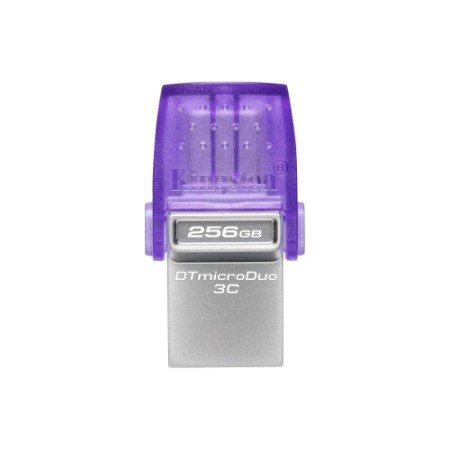 Kingston Technology DataTraveler microDuo 3C USB Flash Drive 256 GB USB tipo A / USB tipo C 3.2 Gen 1 (3.1 Gen 1) aço inoxidável