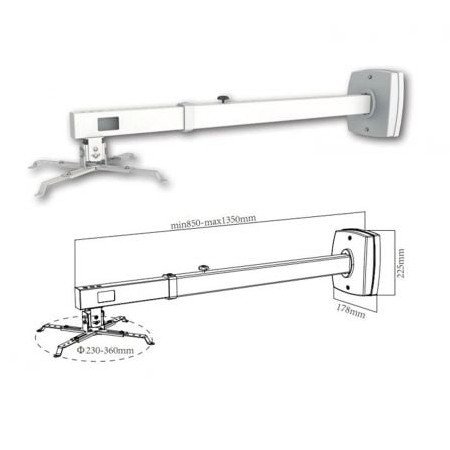 Suporte de parede do projetor Aprox appSV03P/ Extensível/ até 10kg