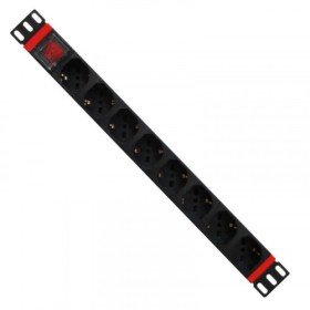 WP WPN-PDU-C01-08 unidade de distribuição de energia (PDU) 8 saídas AC 1U Preto, Vermelho