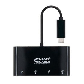 Hub Nanocable USB tipo C 10.16.4401-BK / 4xUSB