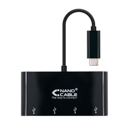 Hub Nanocable USB tipo C 10.16.4401-BK / 4xUSB