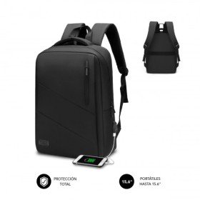 SUBBLIM City Mochila para laptop 15,6", poliéster Oxford, preta