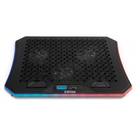 BASE DE REFRIGERAÇÃO PORTÁTIL KROM ATÉ 19". SUPORTE PARA SMARTPHONE. 2 X HUB USB. RGB (NXKROMKOOLER)