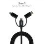 Carregador de carro SUBBLIM 2xUSB Dual Car Charger Alum 2.4A + 3 em 1 cabo preto