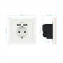 Tomada de parede tipo Schuko Nanocable com 2 tomadas USB Máx. 2.4A, branco