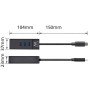 Hub de interface Ewent EW1141 USB 3.2 Gen 1 (3.1 Gen 1) Tipo C 5000 Mbit/s Preto