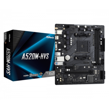 ASROCK PLACA A520M-HVS,AMD,AM4,A520,2DDR4,MATX