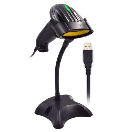 Leitor de código de barras EW3400 portátil 1D laser scanner de código de barras preto