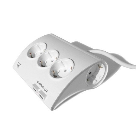 EWENT EW3935 Filtro de linha 5 Schuko + 2 usb 2.1A