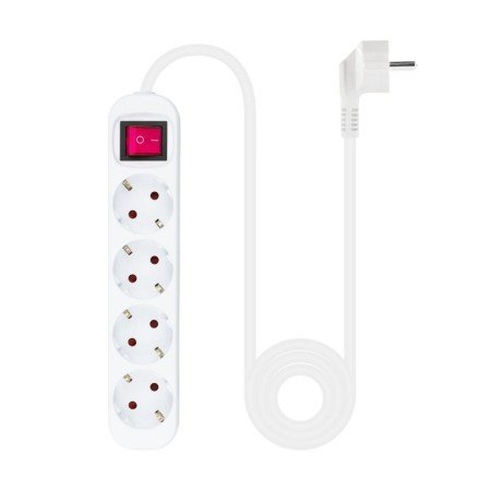 Filtro de linha nanocabo de 4 soquetes com interruptor branco