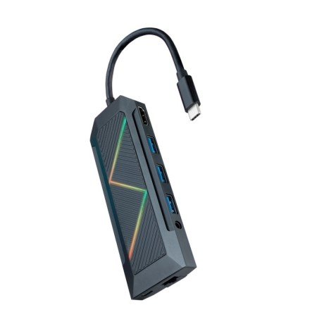 Nanocabo Hub 9em1 USB+USB-C+HDMI+RJ+TF+SD+Jack