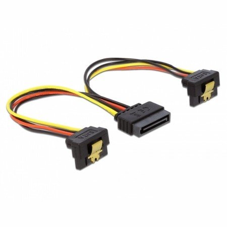 Delock Cable power sata 15pin 2x sata hdd angulado