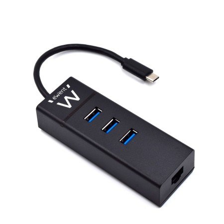 EWENT EW1141 Hub tipo C 3Pts.USB 3.1+1pto. GIGABIT