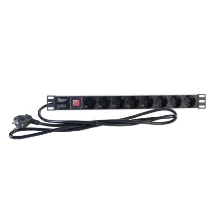 2LAN Power Strip 19" 8 Schukos Switch