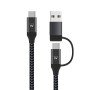 EWENT EW9918 usb-C para usbA/B 2 em 1 cabo de carregamento
