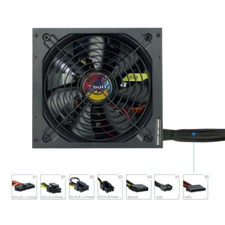 Fonte de alimentação Tooq TQAPOLO-750SP 750W