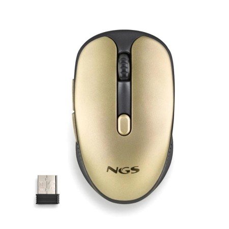 Mouse sem fio recarregável silencioso NGS dourado